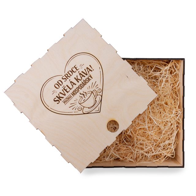 Dárková dřevěná krabička - SRDCE